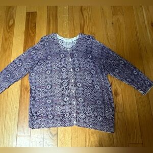 🛍️Sejour Purple and White Geometric Cardigan